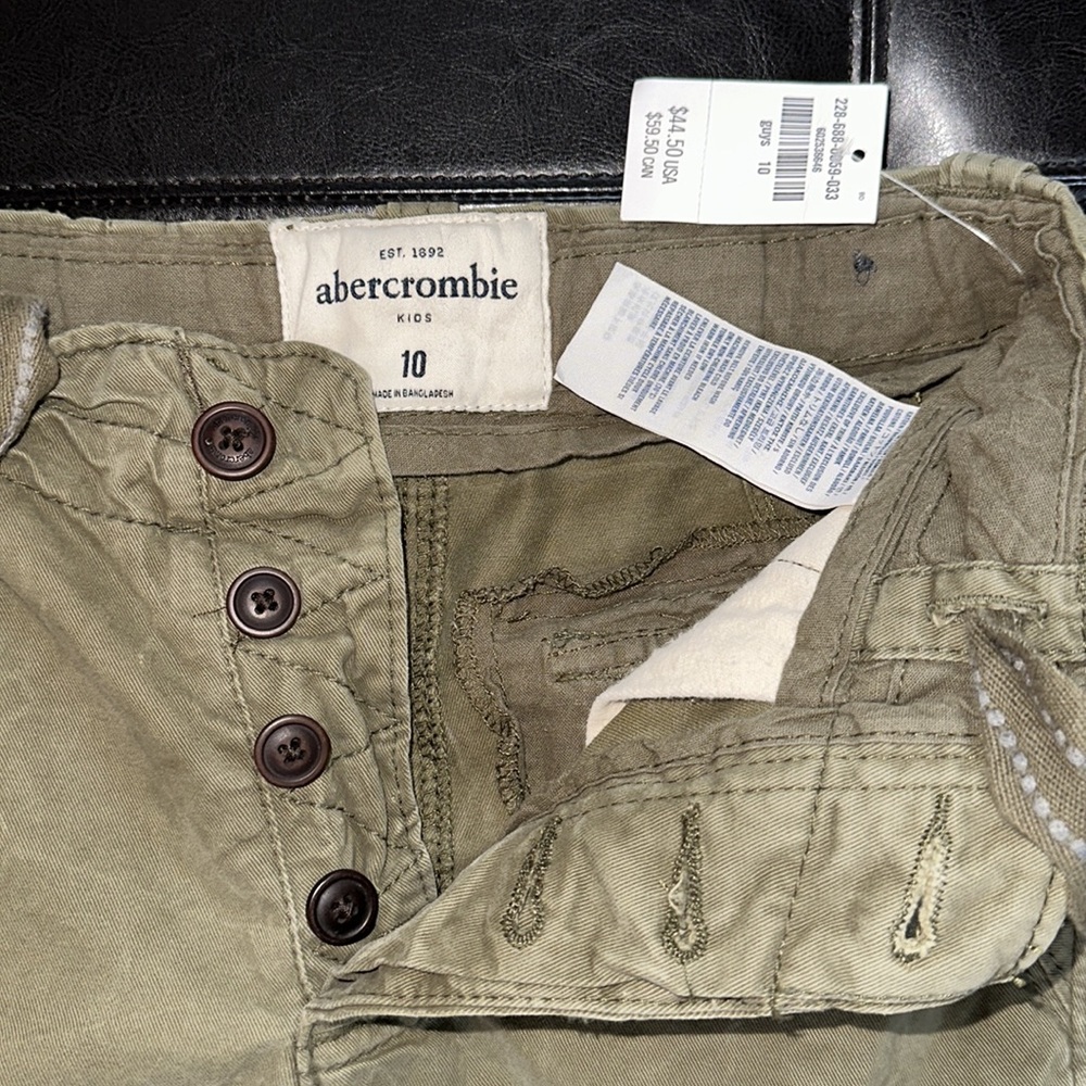 Abercrombie button fly drawstring cargo 10 NWT - Picture 3 of 12